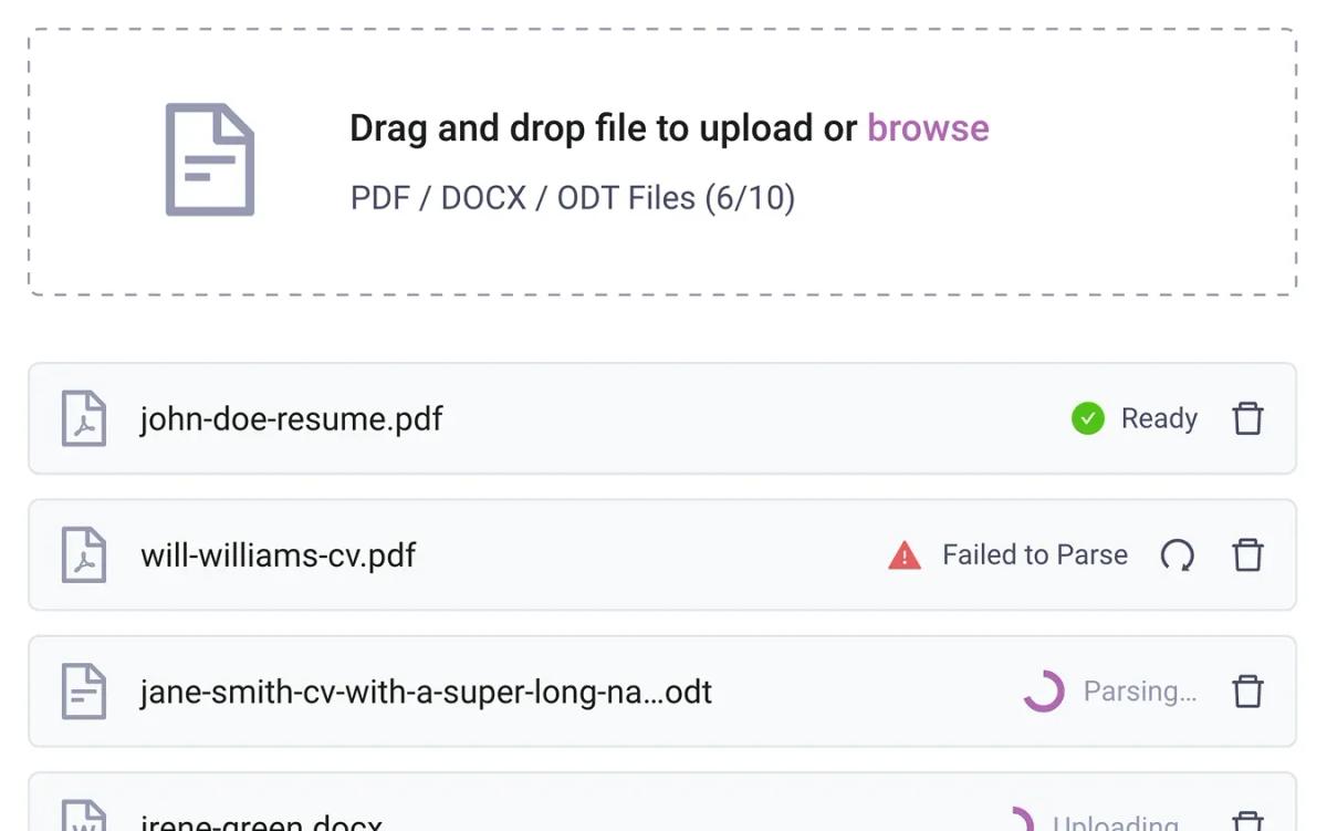 Batch Import CVs via AI